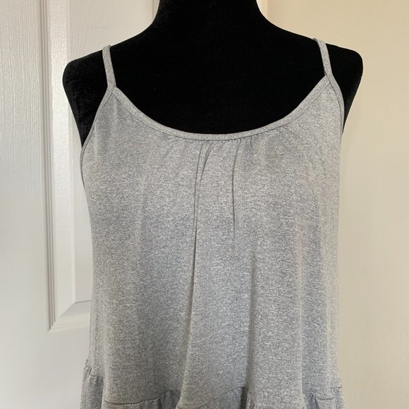 Ruffle Hem Solid Cami Dress Gray - Picture 8 of 9